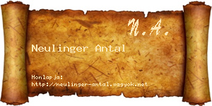Neulinger Antal névjegykártya